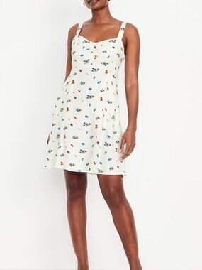 Old Navy Fit and Flare Crepe Mini Dress Floral Print NWT
